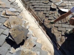 Reparación de goteras en limahoyas de Las Lomas, fotografía 2 de la intervención documentada