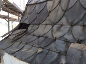 Rehabilitación de una cúpula de pizarra en un colegio de Madrid, fotografía 4 de la intervención documentada