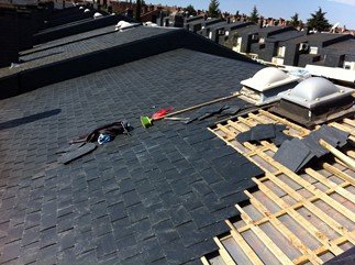 Rehabilitación de cubierta adosada en Las Rozas, fotografía 3 de la intervención documentada