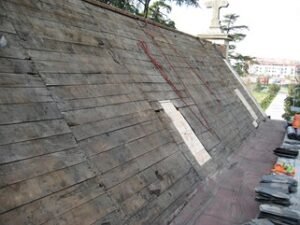 Rehabilitación de cubierta del panteón de los Duques de Barajas, fotografía 2 de la intervención documentada