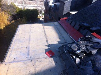 Reparación de una cubierta de baja pendiente en Pozuelo, fotografía 1 de la intervención documentada