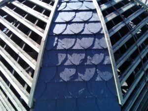 Rehabilitación de una cúpula de pizarra en un colegio de Madrid, fotografía 5 de la intervención documentada