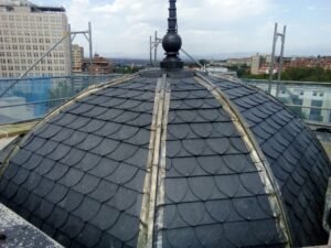 Rehabilitación de una cúpula de pizarra en un colegio de Madrid, fotografía 7 de la intervención documentada